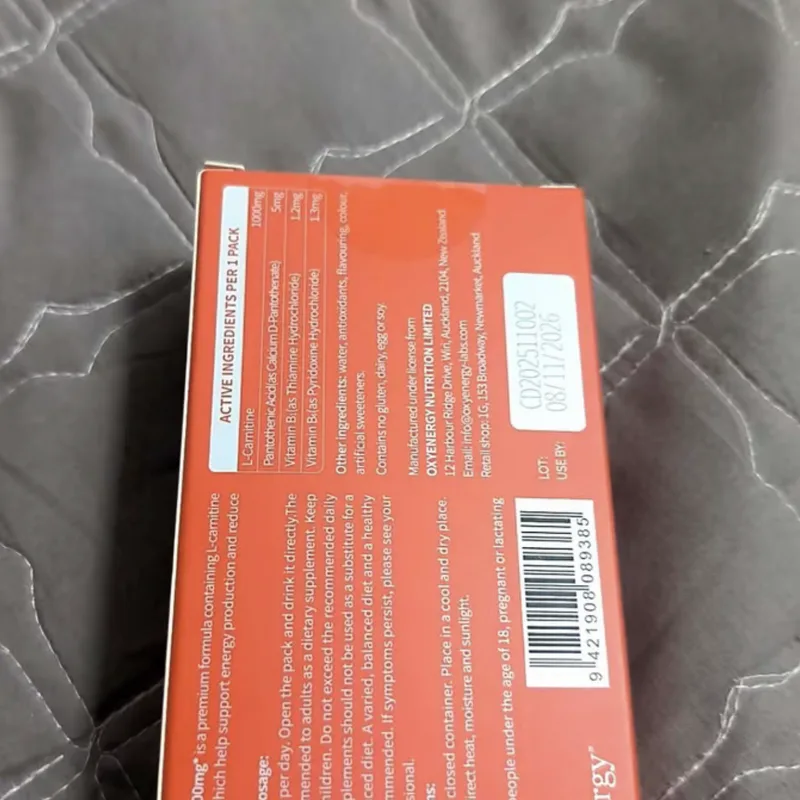Buyer's photo — the back of the box, showing the Active Ingredients Per 1 Pack panel, the dosage instructions and the warnings